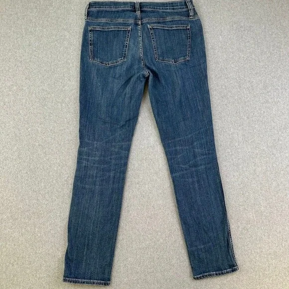 J. Crew 9" Womens Jeans 29T Slim Straight Vintage Blue Mid Wash Denim - Picture 2 of 10